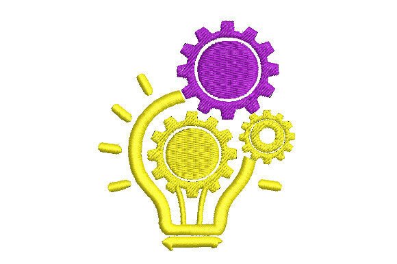 Reviewing the Cog, Light Bulb of Wisdom Embroidery Design