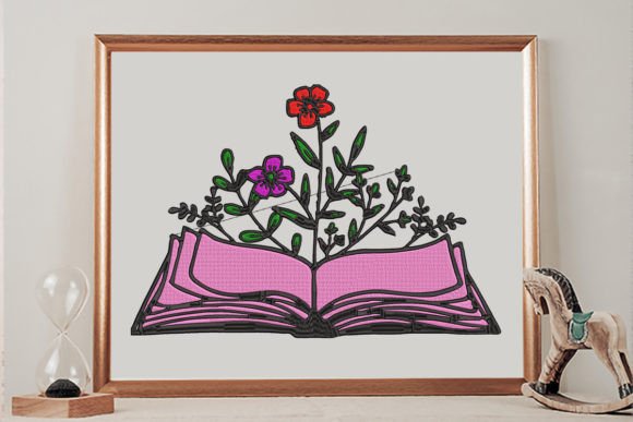 The Book and Flower Embroidery Design: A Quiet Charm for Real Projects
